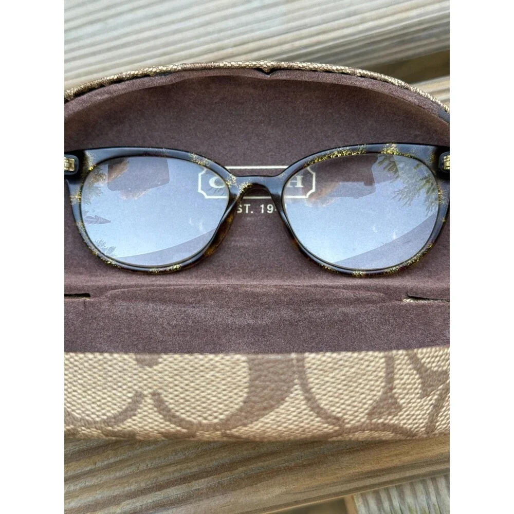 Coach HC6149 5583 Tortoise Glitter Signature C Eyeglass Frames 52-17 Coach Case